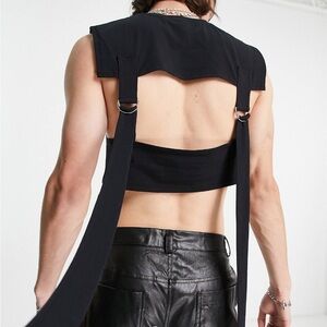 ASOS Design Muscle Crop Tank Top with Strap and Buckle Detail in back